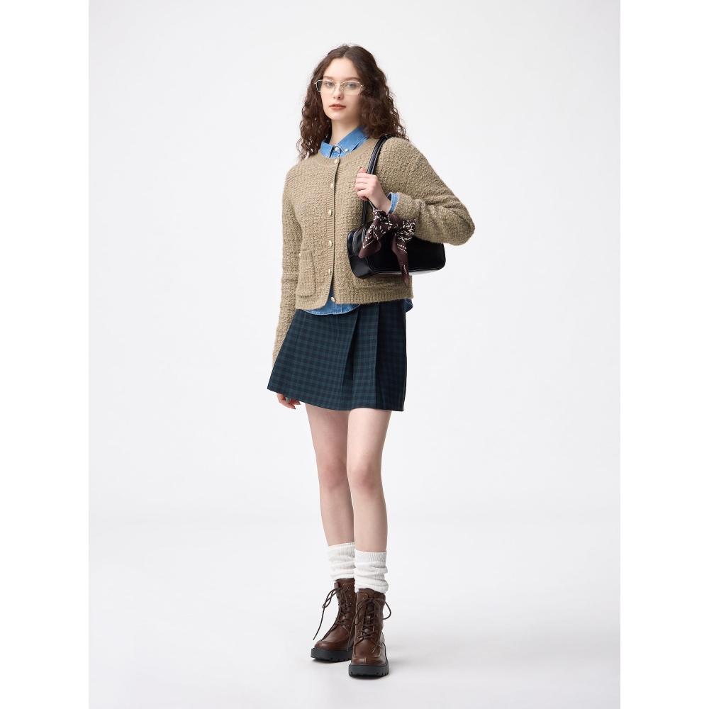 Uniqlo Gu Tweed Knit Cardigan