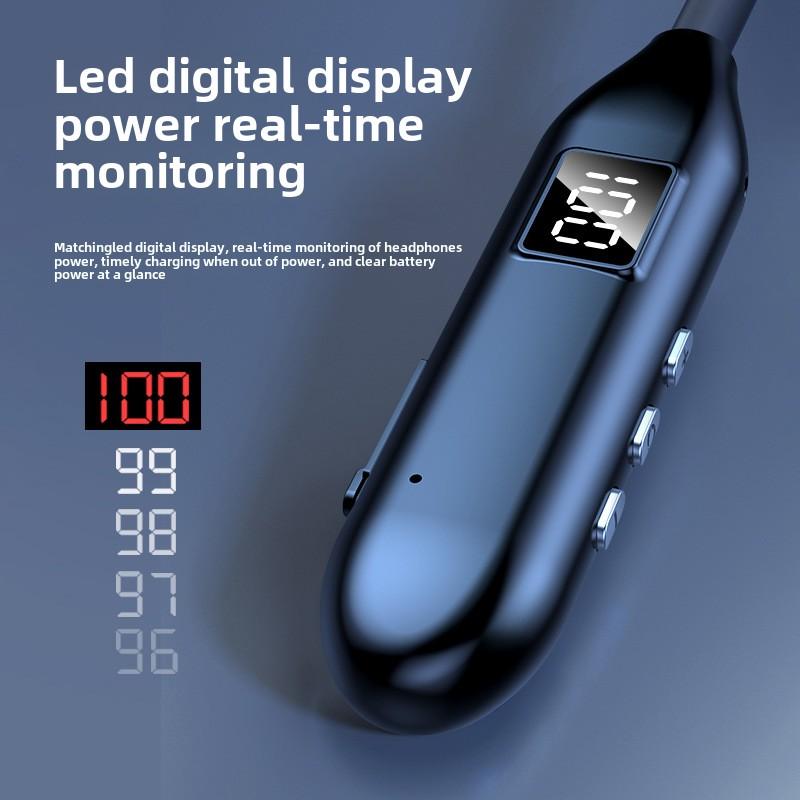 Новая Bluetooth-гарнитура Беспроводная спортивная шейная гарнитура с ультрадолгим сроком службы, цифровой дисплей, шумоподавление, шейная гарнитура