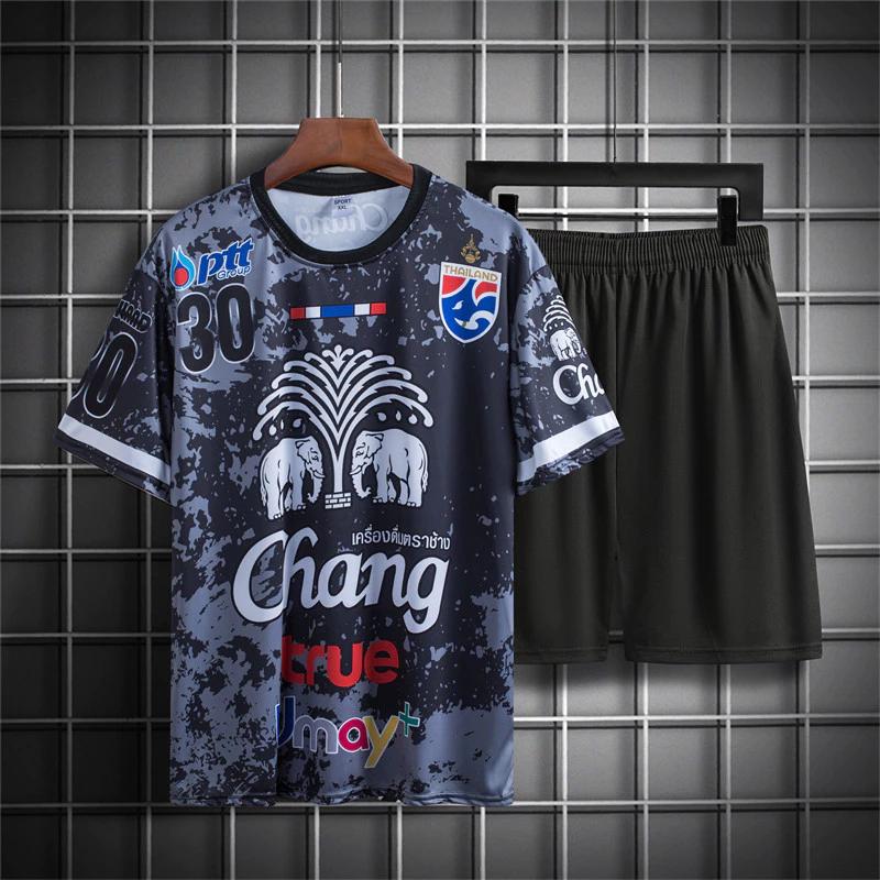 Футболка сборной Таиланда по футболу SOCCER NATION TEAM JERSEY SHIRT HOME FAN с принтом, круглый вырез, унисекс, для мужчин и женщин, быстросохнущая, с коротким рукавом, спортивная форма с логотипом слона