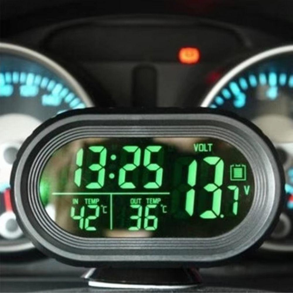 12V-24V Car Battery Voltage Volt Voltmeter Tester Freeze Alert Car Voltmeter Thermometer  Car