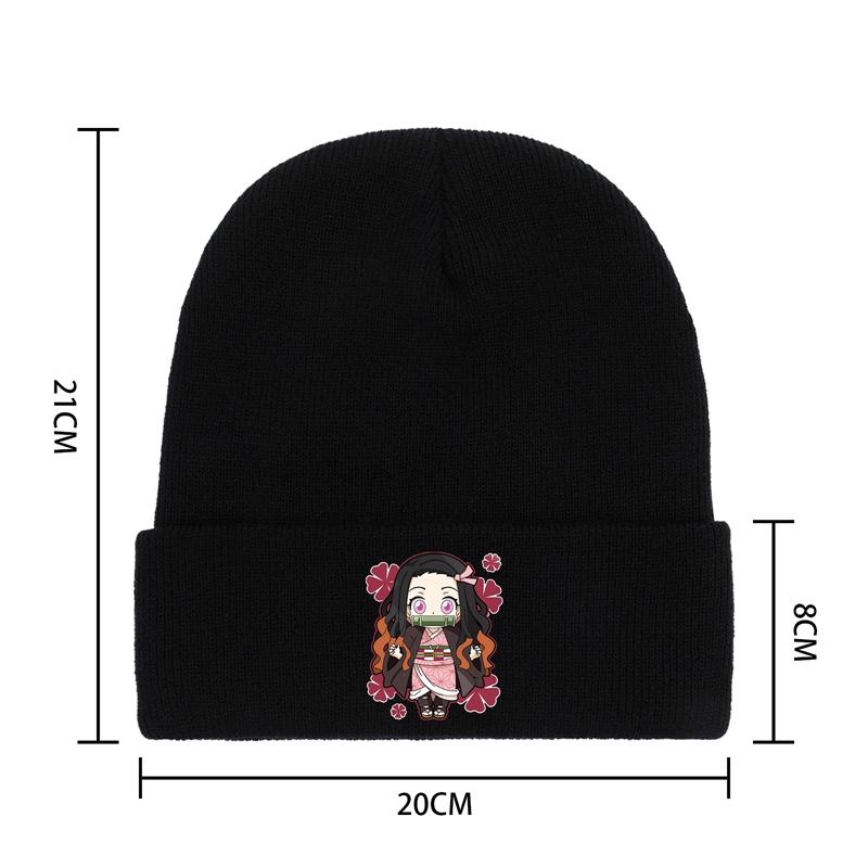 Kimetsu Neko Yaiba Nezuko Skullies Шапочки Шапки Зимние женские вязаные шапки унисекс для взрослых Унисекс Demon Slayer Аниме Манга Капот Шапки