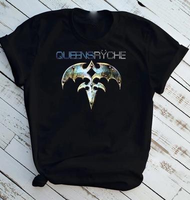Винтажная Музыкальная Группа Queensryche Тяжелый Хлопок Черная S-5XL Унисекс Рубашка Унисекс Футболка