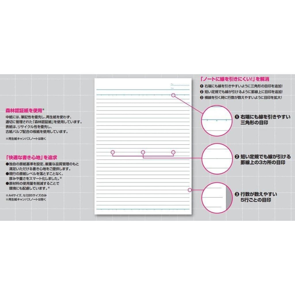 KOKUYO Campus 100 10AN Notebook, B5, A-ruled, Sheets, No.