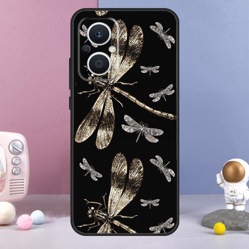 Роскошный чехол-футляр со стрекозой для OPPO Reno 14 F 11F 12F 13F 10 11 12 13 Pro 7 8 Lite Чехол для OPPO Find X8 X6 X5 X9 Pro