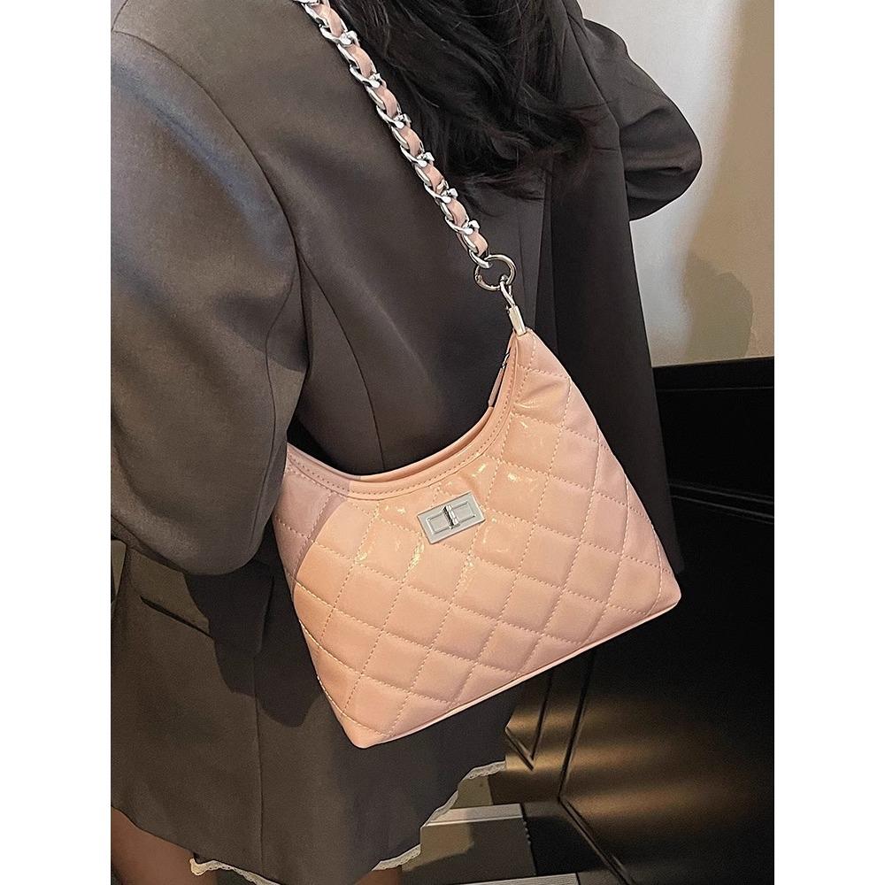 Spring and summer versatile diamond chain small bag women's 2025 new fashion underarm dumpling bag foreign texture messenger bag
