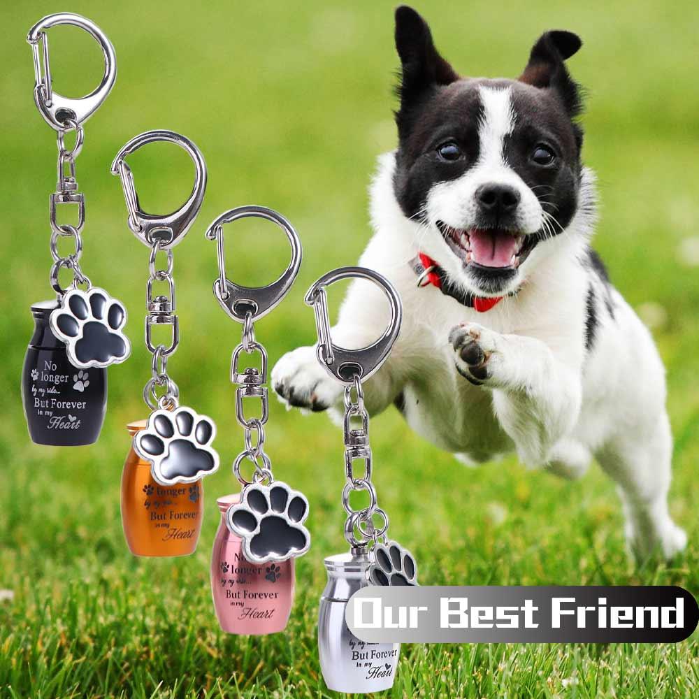Dog Cat Ashes Dog Ashes Keepsake Paw Print Pet Urns Keyring Pet Urns Keychain Cremation Jewelry