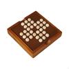 Wooden Solitaire Board Game Tabletop and 33 Marbles for Adults Kids
