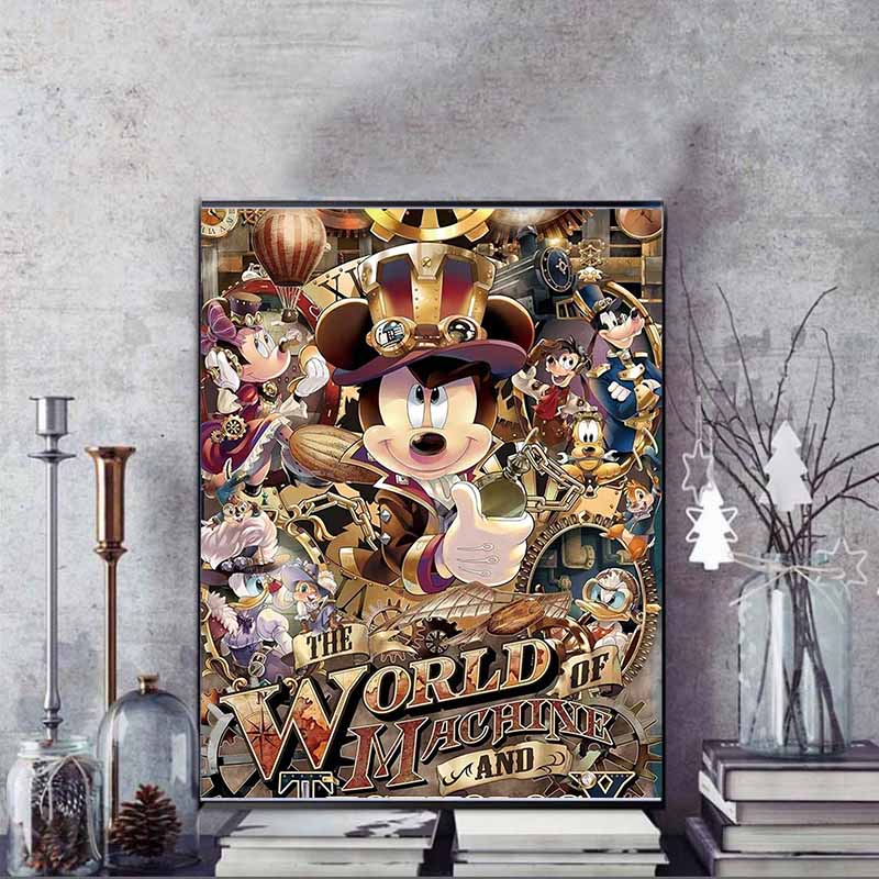Disney Diamond Painting Disney Steampunk Group Portrait Illustration 5D Diamond Painting Art Embroidery Cross Stitch Room Decoration