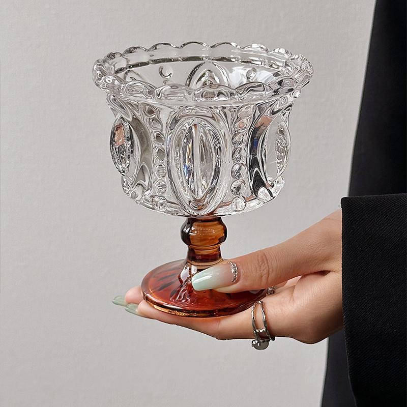 1 шт., модный десертный стакан для мороженого, йогурта, пудинга, мусса, десертная миска, сервировочное блюдо, стеклянная чашка для парфе на высокой ножке, элегантная 11,6x10 см