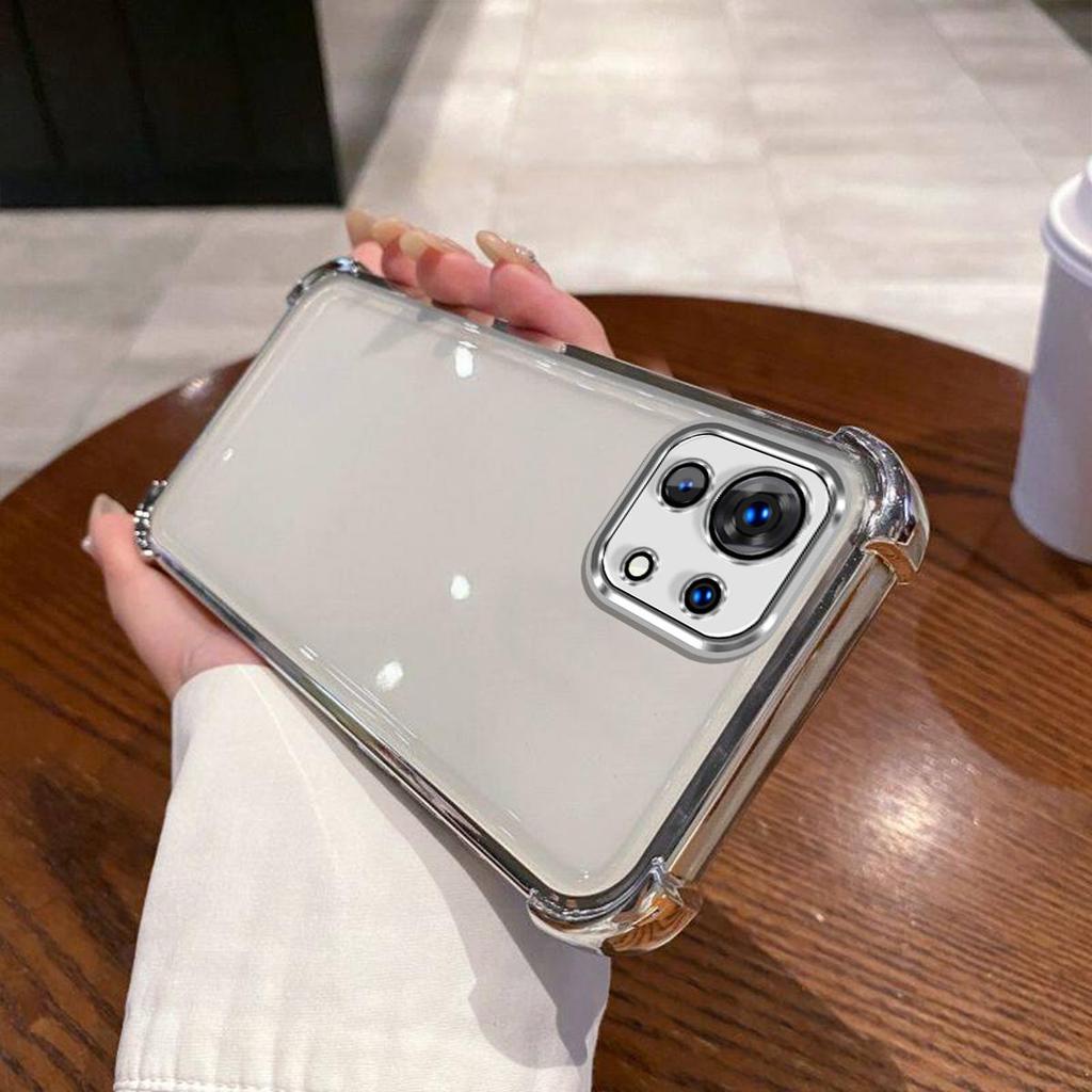 Чехол для Xiaomi Mi 11 Lite 5G NE, Mi 11 Lite 5G, Mi 11 Lite 4G, 11 Электроокрашенная Цветная Рамка Прозрачный Чехол-накладка для Телефона