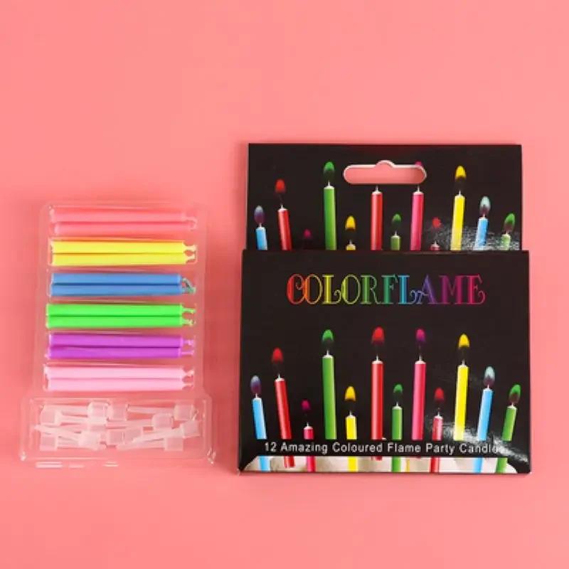 6/12Pcs Birthday Christmas Candles Novelty Decorations Romantic Candles Paraffin Wax Super Bright Candles for Kids Children