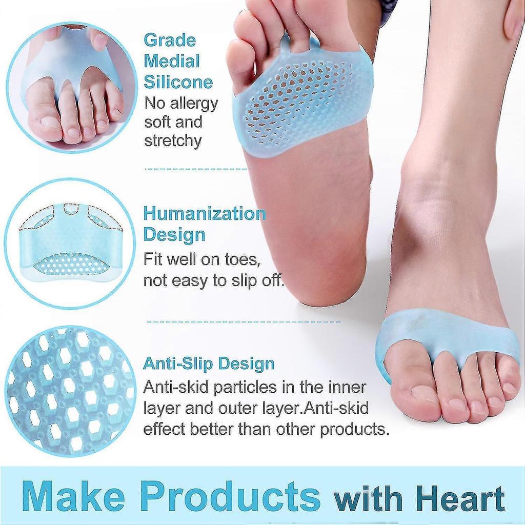 Women"s Metatarsal Pads, 4 Piece Ball Foot Pads For Metatarsal Neuroma Mortons Neuroma Pads Shrinking Burning Pain Relief