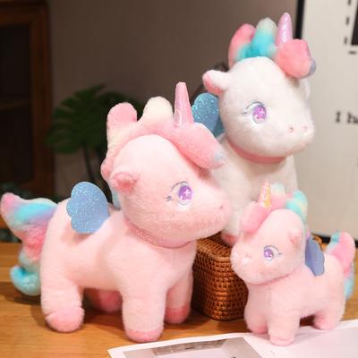 Игрушки из меха радужного единорога, мягкие и милые радужные пони, компаньоны для сна в постели, симпатичные детские игрушки в подарок, мягкие куклы-единороги