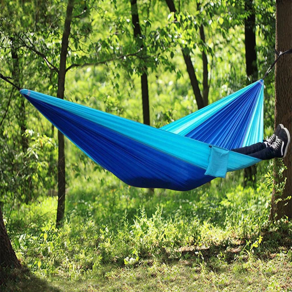 Двухместный гамак из парашютного нейлона для путешествий и кемпинга на открытом воздухе**