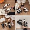 Женские плоские шлепанцы Летние роскошные брендовые женские пляжные туфли с пряжкой на ремне Нескользящая подошва Уличные дышащие тапочки для отдыха