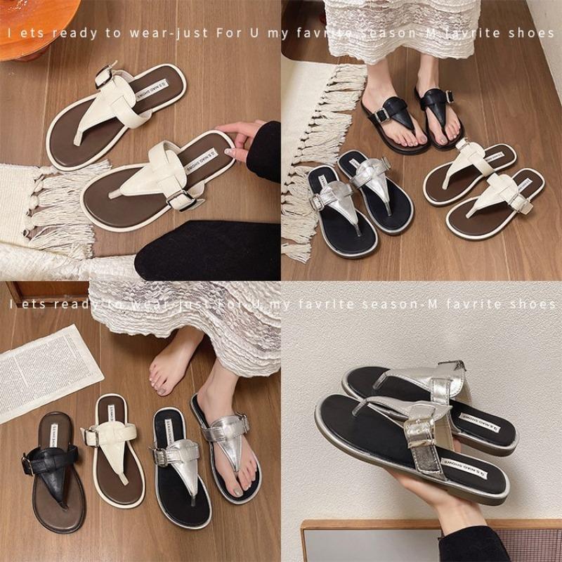Женские плоские шлепанцы Летние роскошные брендовые женские пляжные туфли с пряжкой на ремне Нескользящая подошва Уличные дышащие тапочки для отдыха