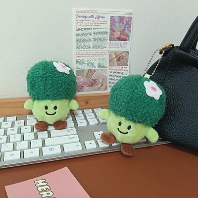 Новый брелок для ключей с овощами Брокколи Плюшевая кукла Бутик Кукла 4 дюйма Подвеска Машинная кукла Подвеска на сумку Кукла