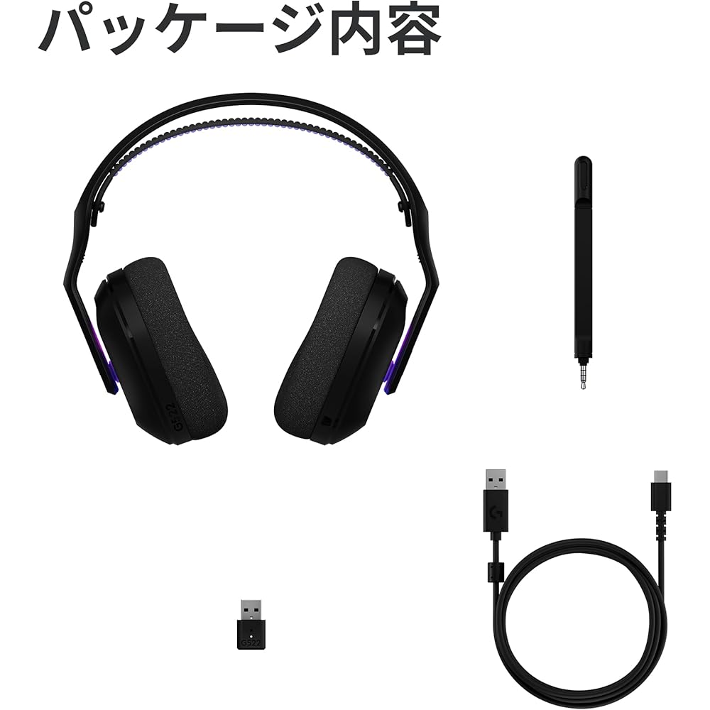 Беспроводная игровая гарнитура Logicool G G522 Легкая Bluetooth Совместимость с проводным подключением 90 часов работы от аккумулятора Черный