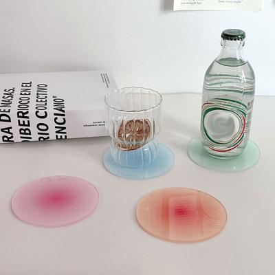 1 шт. градиентные цветные подставки под стаканы для напитков для акриловых круглых теплоизоляционных кофейных кружек подставка для кухонной посуды