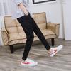 Spring/Summer Pure Black Jeans Men's Simple Five Pocket Elastic Slim Fit Small Feet Men's Denim Pants