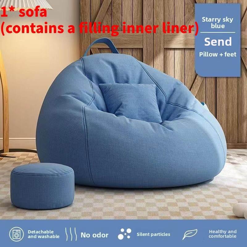 Seat Bean Large Bag Comfortable Lazy Sofa Chair Linen Lounger Couch Gift Tatami