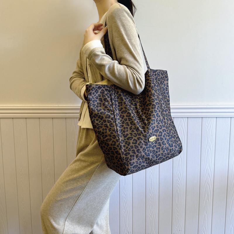 Роскошная сумка-тоут, осенняя модная универсальная сумка через плечо, большая вместимость, сумка-шоппер с леопардовым узором, кошелек