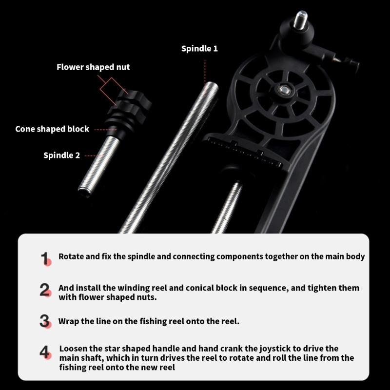 High Speed Fishing Line Spooling Station Adjustable Fishing Lines Winder Spoolers with Table Clamp for Efficient Winding