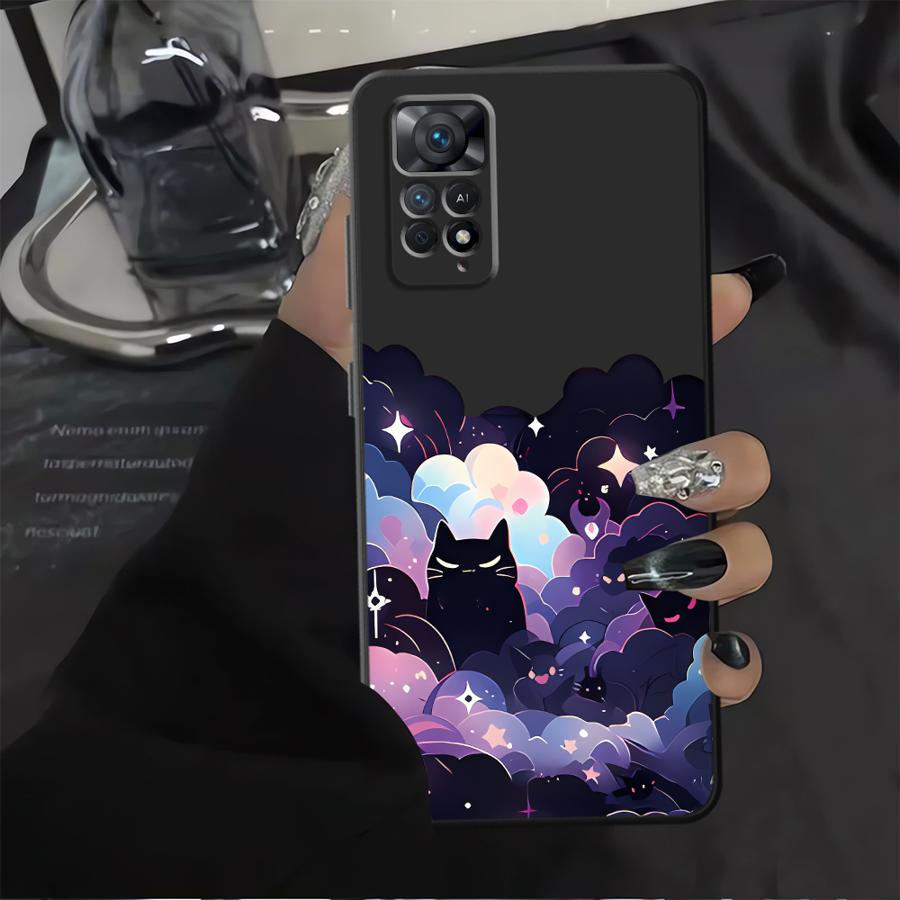 Чехол для телефона для Xiaomi Redmi Note 14 11S 14C A1 A2 A3 12 11 Pro 13 Pro Plus 9 8 7 12C 13C A4 A5 K40 K80 10 12S Черный Кот