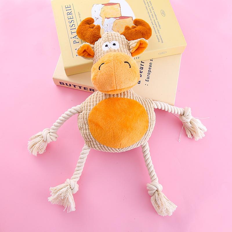 Игрушки из хлопковой веревки для домашних животных, интерактивные тренировочные игрушки, издающие звуки, для чистки зубов и ухода за ними для собак средних и крупных пород