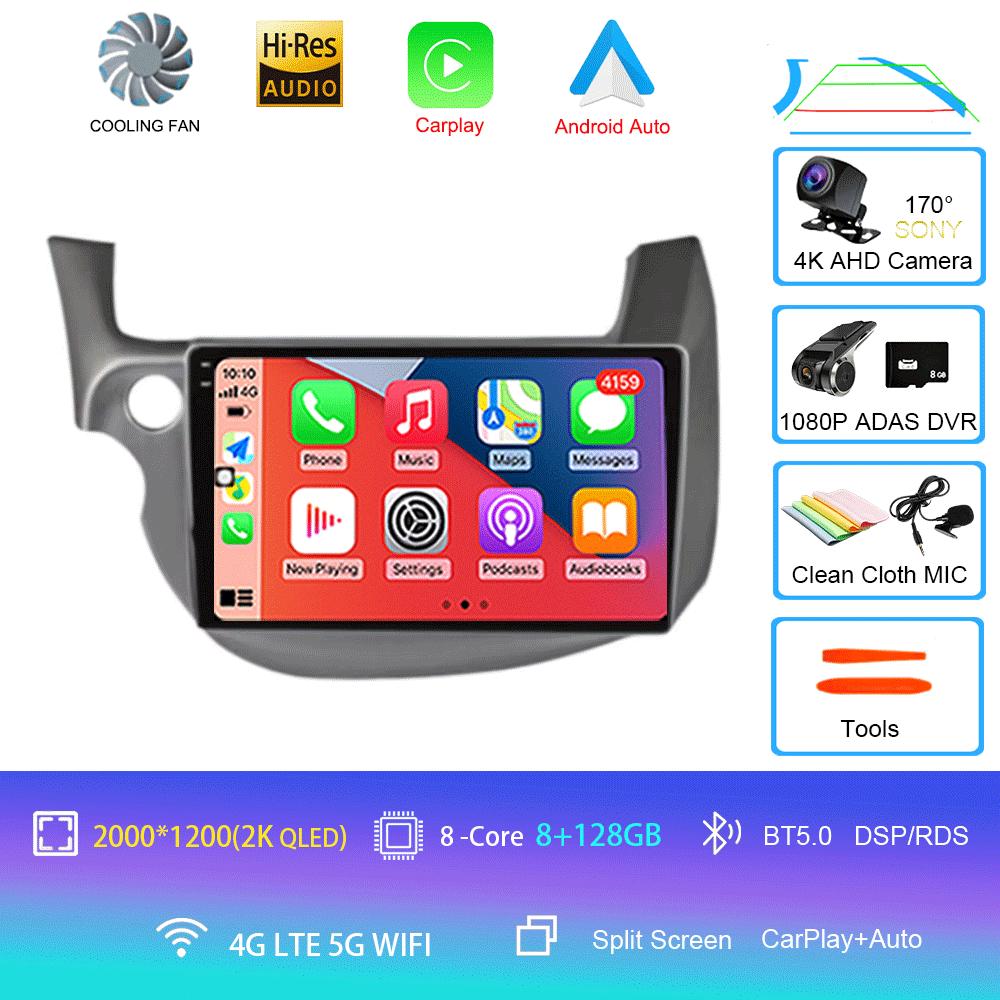 Android14 video Player Car Stereo Radio Multimedia Wireless Carplay Android Auto For HONDA FIT JAZZ 2008 - 2013 AUto GPS WIFI+4G