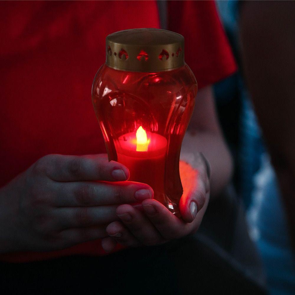 Solar Powered Memorial Grave Light Flameless DIY Assembly Kit Ornament Flameless Prayer Lamp Lawn