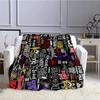 Band Logo Music Rock and Roll Logo Pattern Blankets Ren's High Quality Flannel Blanket Soft Comfortable Home Travel Blanket#(1)