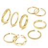 Bobisty Gold-plated Stackable Rings for Women Non Tarnish Open Adjustable Ring Cubic Zirconia Dainty Promise Thin Thumb Ring Set