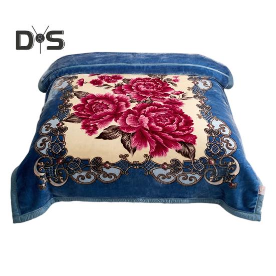 Одеяло из фланели Утолщенное Цветочный принт Двухслойное Сохранение тепла Простота ухода Машинная стирка Максимальный комфорт Двустороннее Очень большой размер Зима