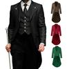 Slim-Fit Tuxedo Jacket Lapel Long-Sleeved Retro Dress Jacket Medieval Style Suit Jacket Festive Parties Wear