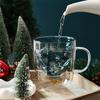 Двухслойные боросиликатные изолированные прозрачные кружки рождественские подарочные кружки креативные полезные термостойкие кружки для чая сока молока рождественский