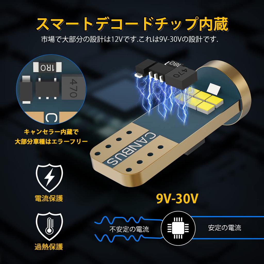 Светодиод T10, Белый, Взрывной свет, Встроенный канселлер, Габаритный огонь, Подсветка номера, Салонный свет, Тяжелый