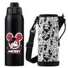 Iris Ohyama Water Bottle for Children Kids 1000ml Mickey One Touch Direct Drinking Cold Storage Disney Vacuum Insulated Keeps Cold for 6 Hours