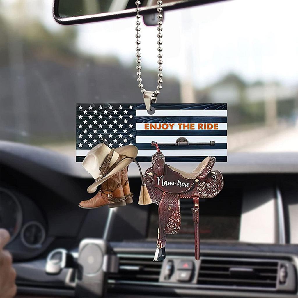 Акриловое седло для лошади, автомобильное украшение, подвеска на зеркало заднего вида, рождественская елка, украшение для девушек-ковбоев, любителей лошадей
