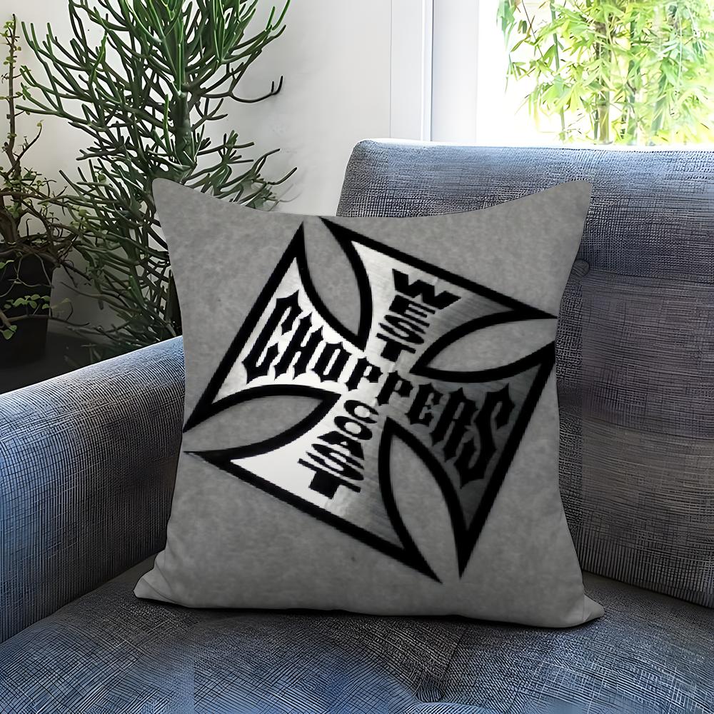 W-West Coast C-Choppers Cushion Cover Comfortable Reversible Pillow Cover Ideal for Car Sofa Bedroom & Beyond