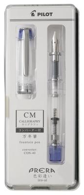 PILOT Prera Color Encounter CM Каллиграфическая перьевая ручка, Прозрачная, Синяя, PFPR1TLCM