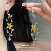 Super flash zircon butterfly flower fringed ear hook small fresh and sweet temperament earrings light luxury high-end earrings