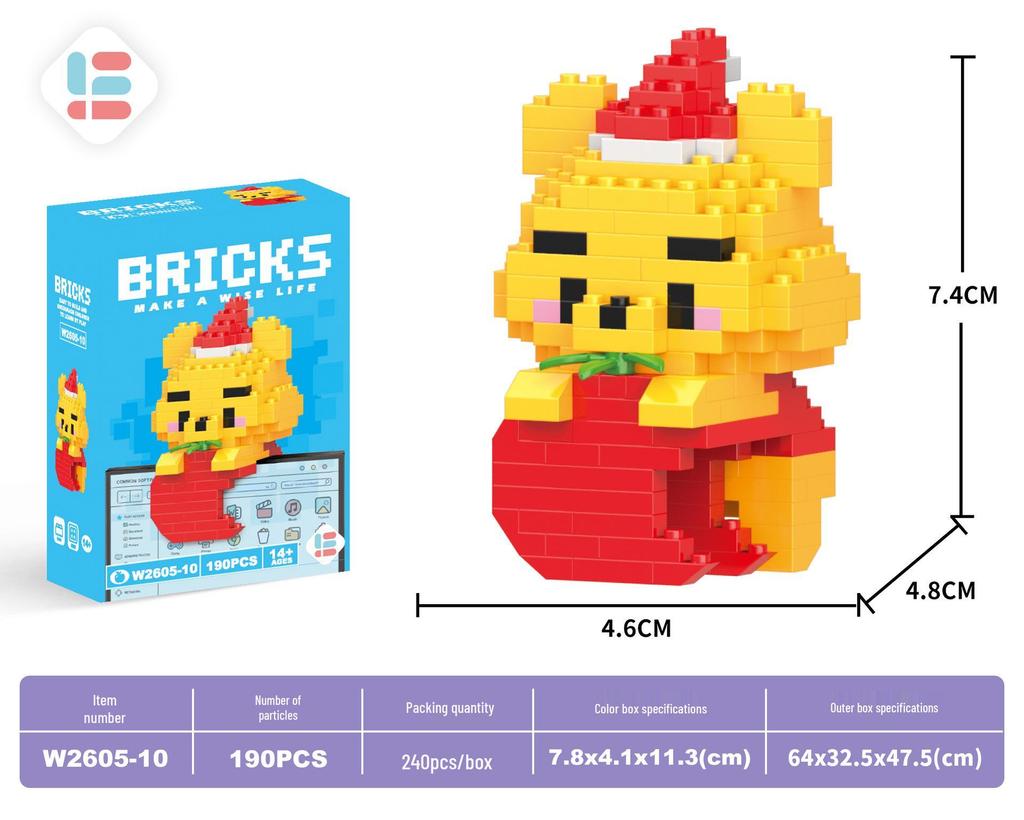 Игрушки-конструкторы из микрочастиц Деда Мороза: 60 видов, Блайнд-бокс, совместимый с Lego