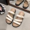 Модная женская обувь 2025 Модные женские шлепанцы с открытым носком Новые летние уличные повседневные больших размеров Удобные лаконичные шлепанцы на плоской подошвеzapatos