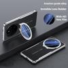 For Honor Magic7 Pro 5G Case with Lens Frame Kickstand Electroplating TPU+PU Phone Back Cover