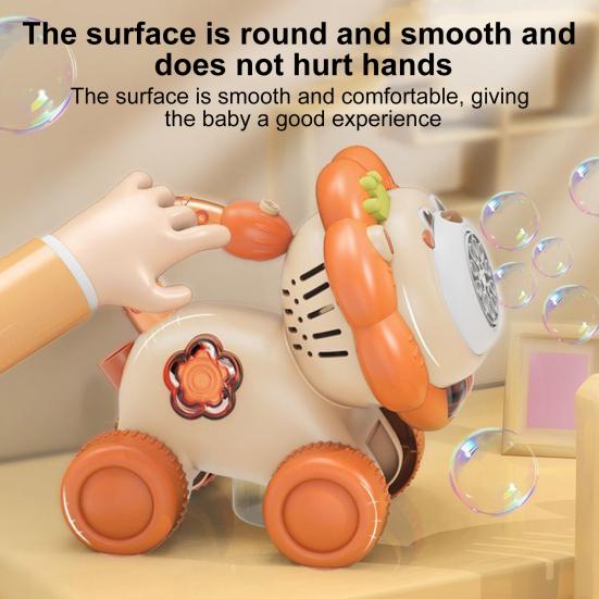Dog Bubble Machine for Toddlers Portable Bubble Maker Blower Toy with Lights Large Output Rechargeable Lion Elephant Shape Indoor Outdoor Play Toys