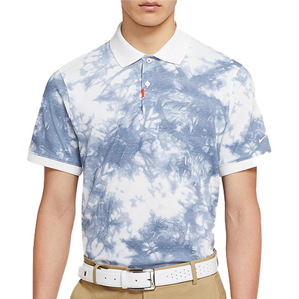 Nike Спортивная рубашка поло с коротким рукавом для гольфа, мужские топы, белый, синий CI9770-100