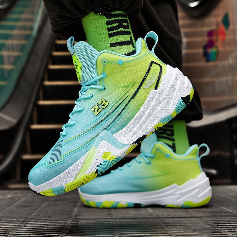 New Mandarin Duck Leather Basketball Shoes Men's High-top Sports Shoes Running Shoes Students Actual Combat Sneakers Casual Shoes Women