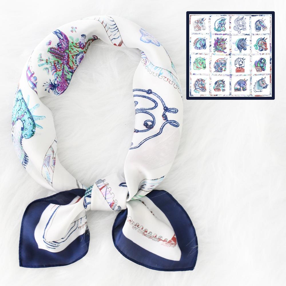 Women'S New Fashionable Atmosphere Simulation Silk Scarf Neck Protection Scarf Spring Summer Autumn Square Scarf