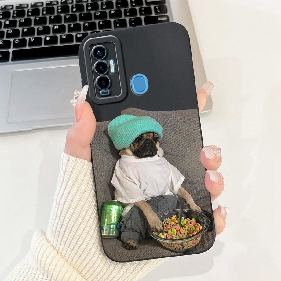 Funda For Tecno Camon 18 18i 18P 18 Primer CH7 CH6 Case Capa Soft Matte Silicone Bumper Cartoon Animal Painting Back Cover